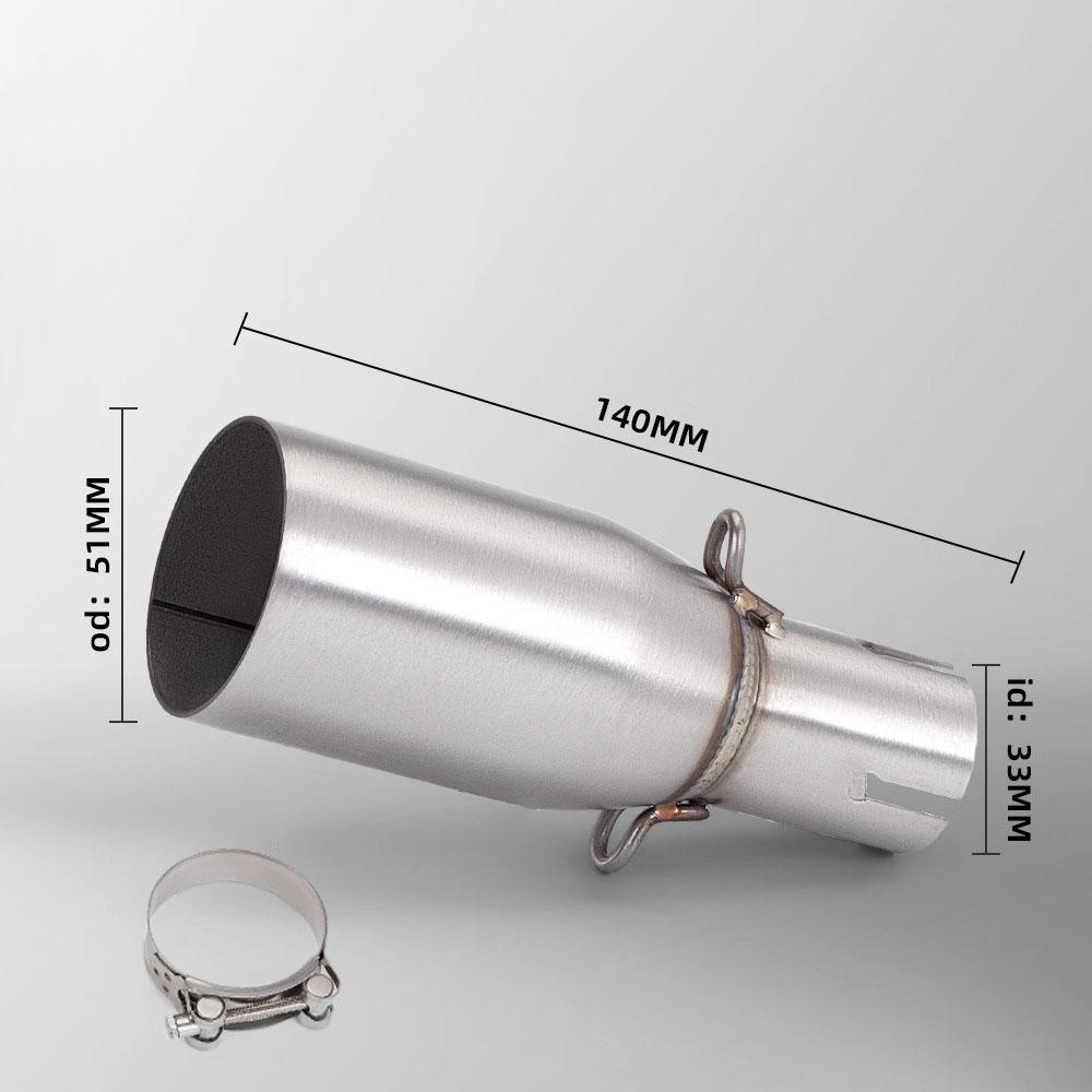 Motorcycle Modified Exhaust Pipe, Suitable for 28-45mm Adapter, 51mm Middle Link Pipe, Various Sizes Slip-On Connecting Pipe