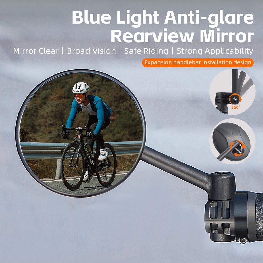 Заглушка на руль велосипеда Зеркало заднего вида Регулируемый руль велосипеда Антибликовое зеркало Складной велосипед