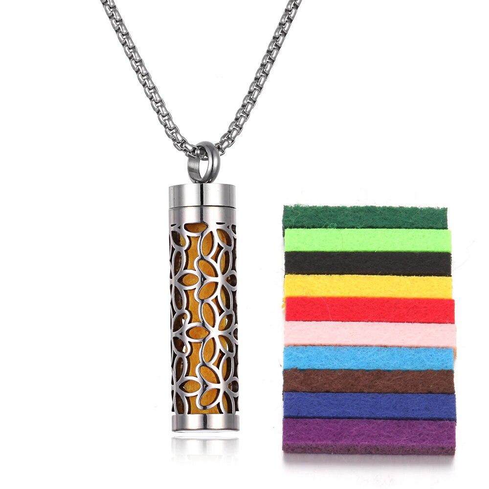 Stainless Steel Aromatherapy Necklace Diffuser Pendant Aroma Diffuser Locket Perfume Essential Oil Diffuser Pendant Necklace