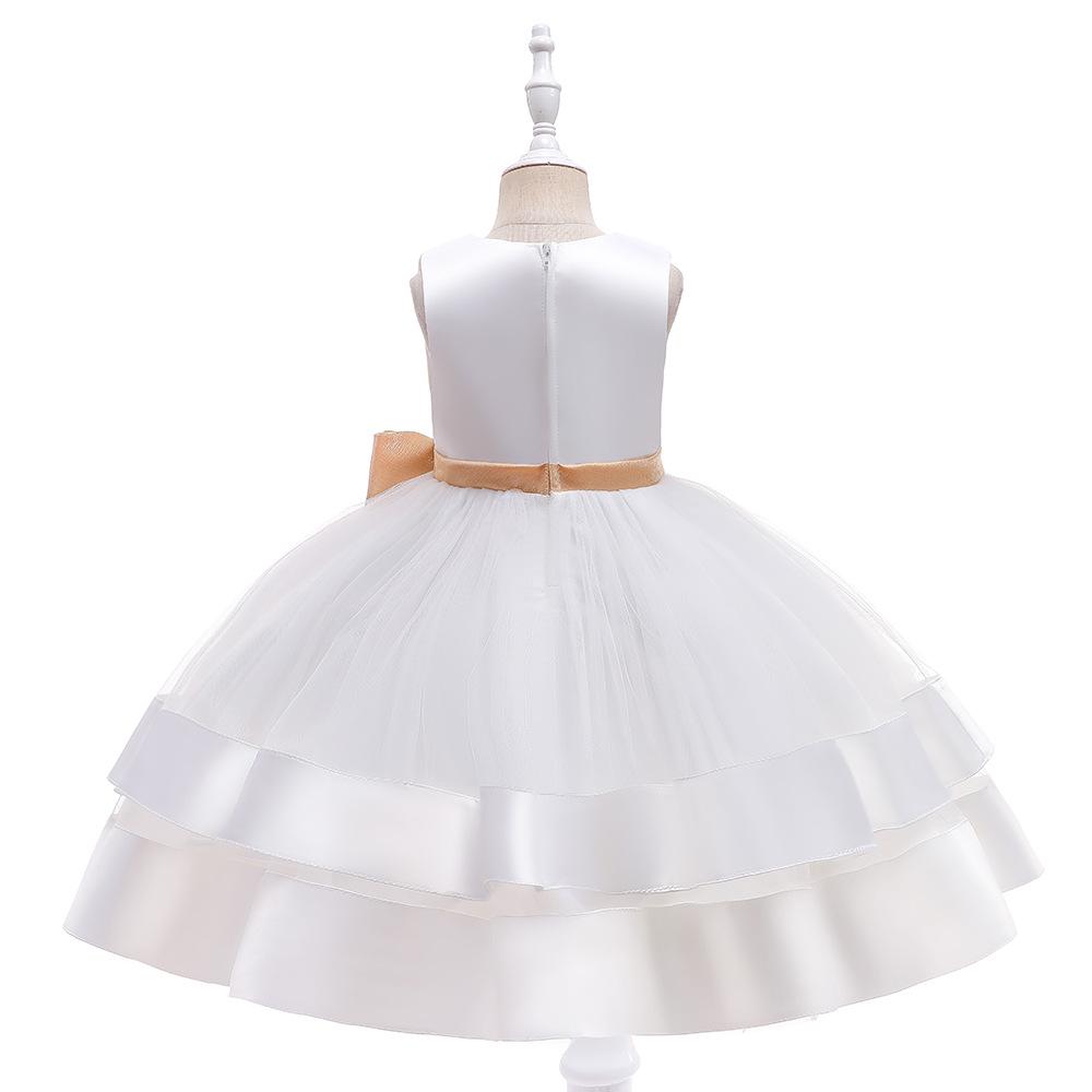2024 Детское платье принцессы из тюля без рукавов с бантом
