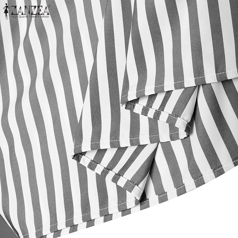 ZANZEA Женское праздничное летнее повседневное платье-комбинация без рукавов на бретелях с полосатым принтом