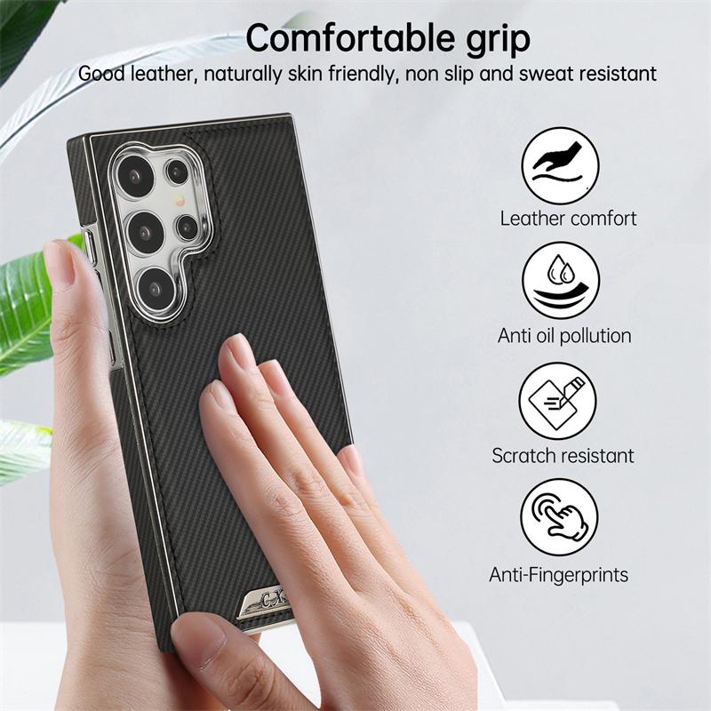 Роскошный магнитный чехол из углеродного волокна Magsafe для Samsung Galaxy S24 S22 Ultra S23 Plus S24Ultra S23Ultra Macsafe задняя крышка