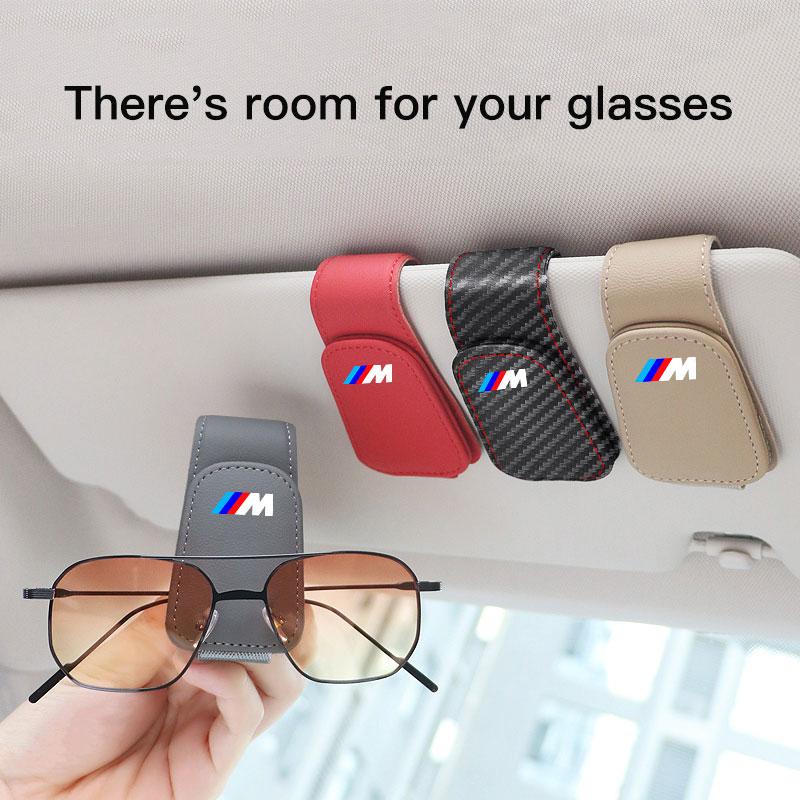 KSMH6 Car Sun Visor Magnetic Leather Sunglasses Clip For BMW M Performance E46 E90 E60 F20 X1 F10 F30 X3 E70 E87 E36 G11 X