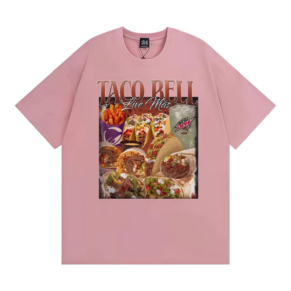 Vintage 90s Style Taco Bell Unisex Cotton T-shirts Men Women Fashion Streetwear T Shirts Casual Cotton Short Sleeve T Shirt Tops