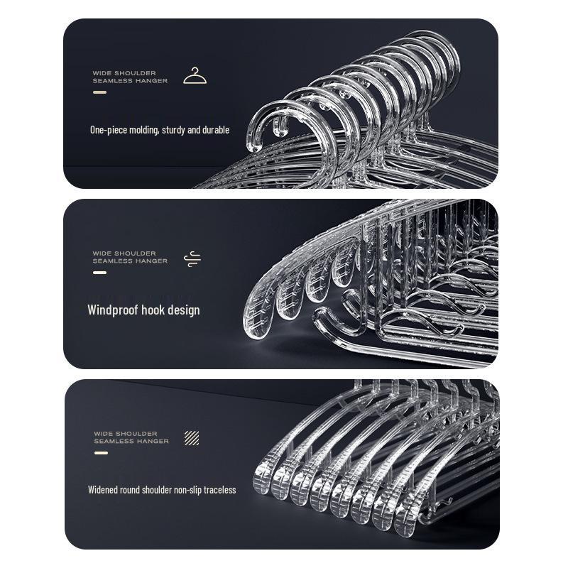 Прозрачная акриловая вешалка для одежды с противоскользящим покрытием - Утолщенная, не оставляющая следов конструкция