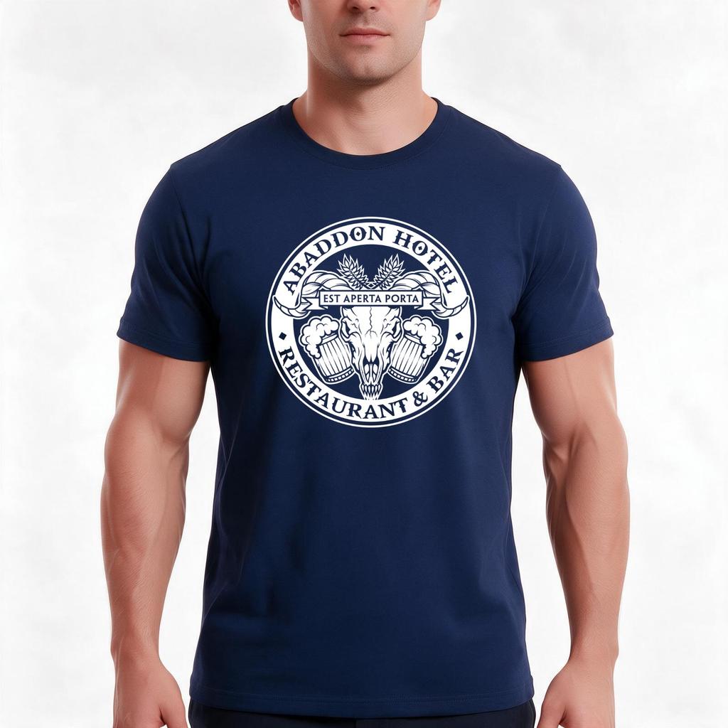 Abaddon Hotel Restaurant Tshirt Summer Casual Cotton Tee Oversized Streetwear Tops Vintage Graphic Print Unisex Unisex Unisex