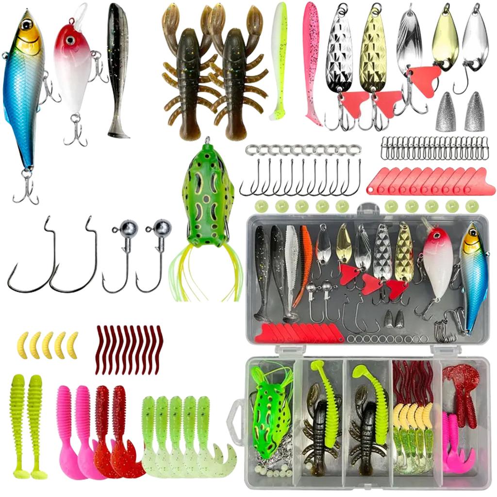 Новая коробка для рыболовных снастей, рыболовный набор с вибрирующими, мягкими, крючковыми и грузилевыми аксессуарами, набор для ловли окуня, судака, форели