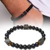 Block Volcanic Lava Stone Bracelet Men Black Classic Gift Bead Birthday Matte Women Labradorite Y6L5