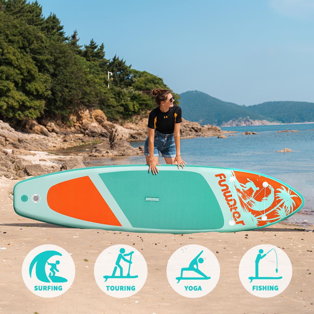Funwater SUPFW28C Lnflatable Board Standing Slurry Board 11 Feet 350*87*15cm Maximum Load Capacity 190KG Suitable for Beginners