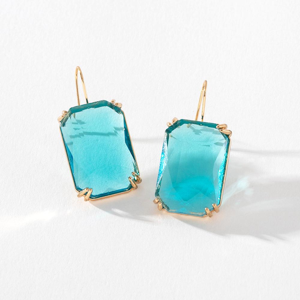 Pinkdudu Fashion Color Rhinestone Stud Earrings Simple Alloy Square Glass Earrings for Women Jewelry Gifts PD685