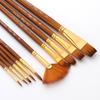 10Pcs/Set Nylon Bristles Watercolor Gouache Painting Pen Round Flat Angle Drawing Art Brush  Gouache