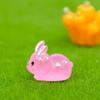 Luminous Rabbit Miniatures Multipurpose Funny Mini Rabbit Ornament Cartoon Handmade Resin Animal Figurines Outdoor Courtyard