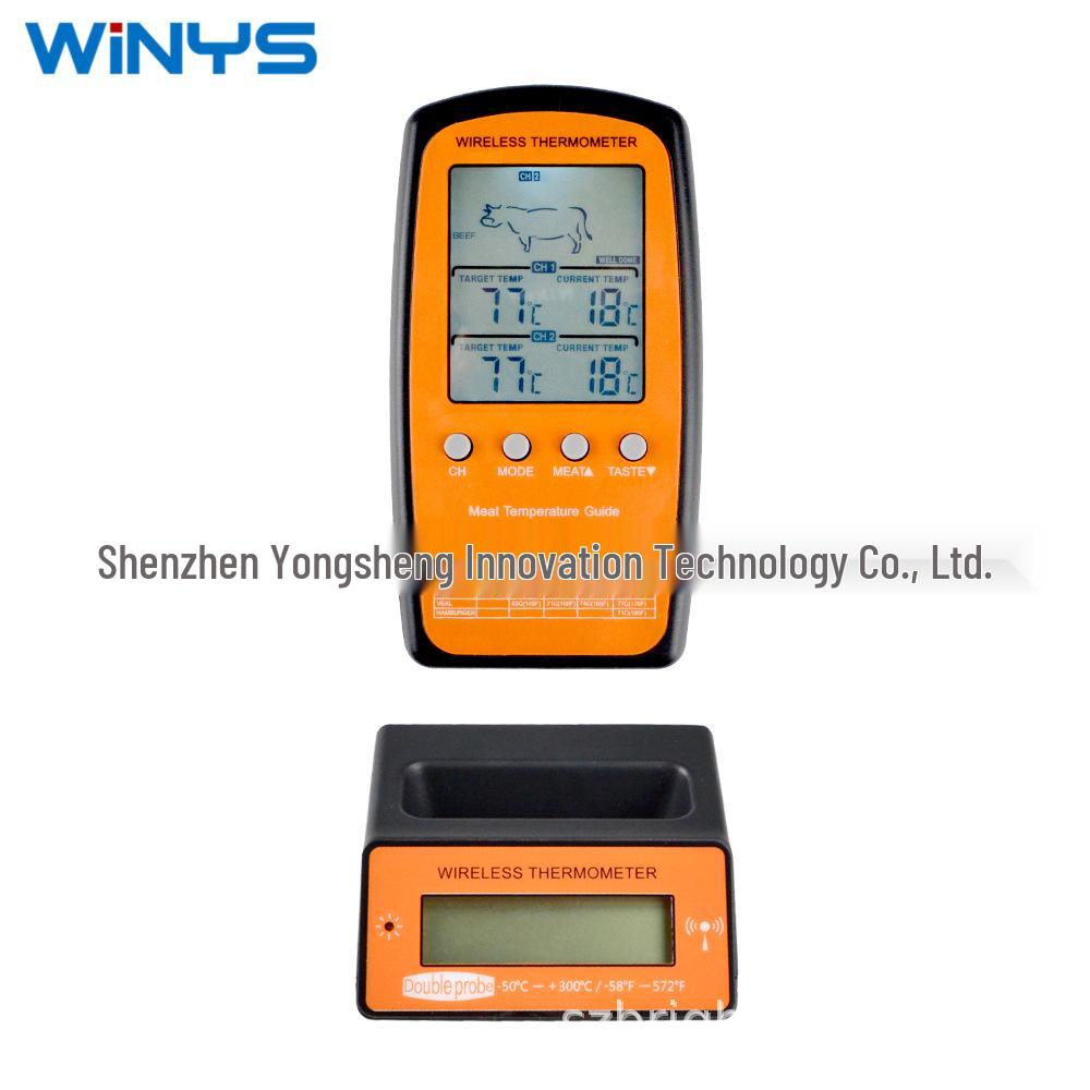 Беспроводной пищевой термометр с двумя щупами для барбекю, выпечки, приготовления конфет и жарки с функцией умного будильника