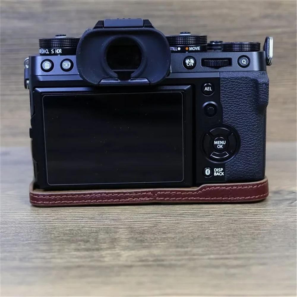 Получехол из натуральной кожи XT5 для камеры Fujifilm XT5 Fuji X-T5, с нижним отверстием, магнитная крышка