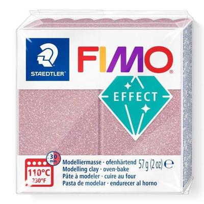 Пластилин - FIMO - розово-золотой глиттер - 57 г - легко замешивается - для детей