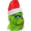 New Grinch mask latex prop for Halloween prank games, can be customized with labels