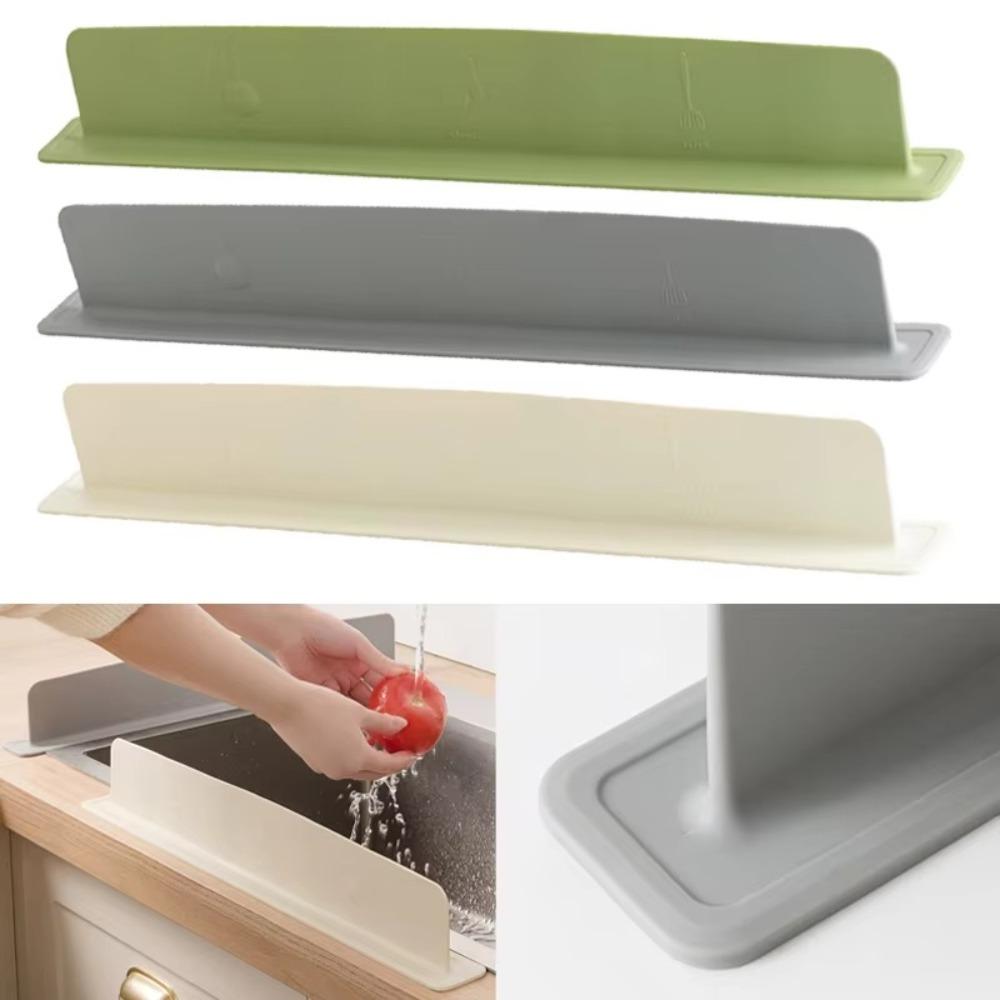 1/2pcs Silicone Sink Baffle Splash Guard Oil-Proof with Suction Cup Pool Water Baffle Plate Kitchen Supplies Waterproof Screen