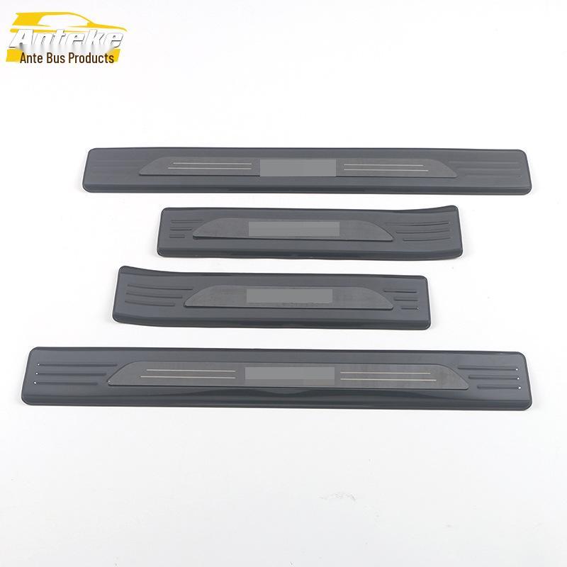 Lantu 21 Door Sill Decoration Sticker & Stainless Steel Welcome Pedal Anti-Scratch Scuff Strip
