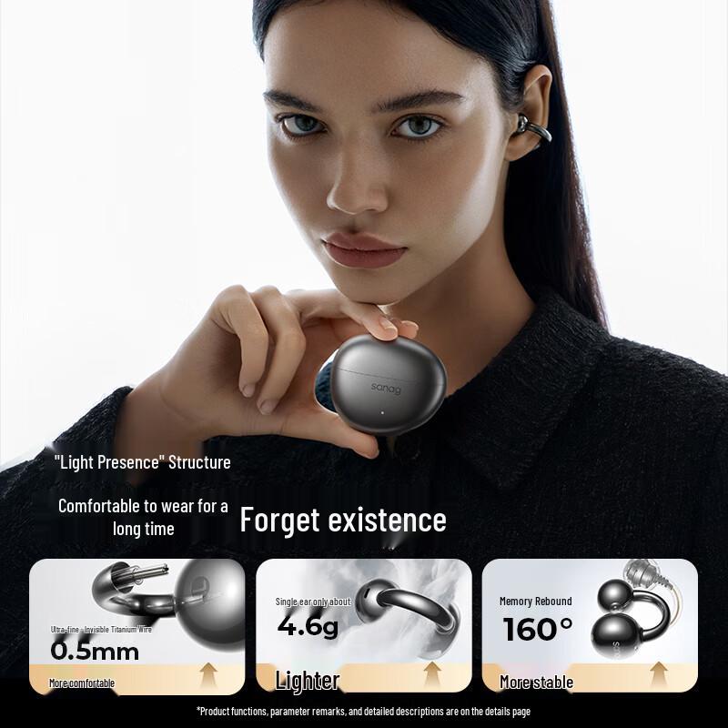 SANAG S7S Ultra Bluetooth-гарнитура с зажимом на ухо и ИИ-переводом