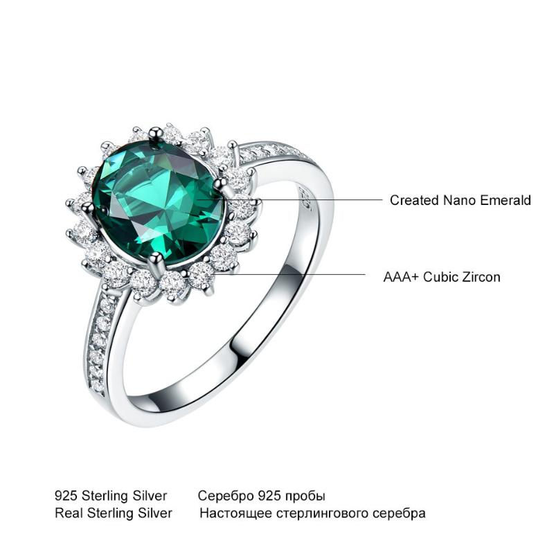 Gica Gema 925 Sterling Silver Style Green Luxury Personalized Rings Women's Fashion High Grade Exquisite Jewelry Gifts