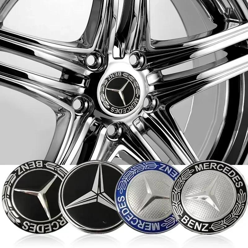 Car Sticker Hot 2026 New For Benz 4pcs 65MM Car Hub center cover logo sticker for MERCEDES BENZ AMG W203 W204 W205 W209 W213 W21