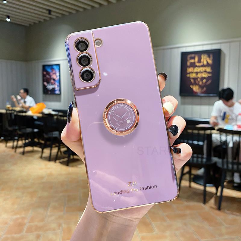 Чехол-подставка с кольцом S 23 для Samsung Galaxy S23 Plus S22 Ultra S21 S20 Fe с роскошным покрытием и силиконовым покрытием на S23plus S23ultra