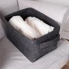 Foldable felt storage basket, black, 36x27x20 cm