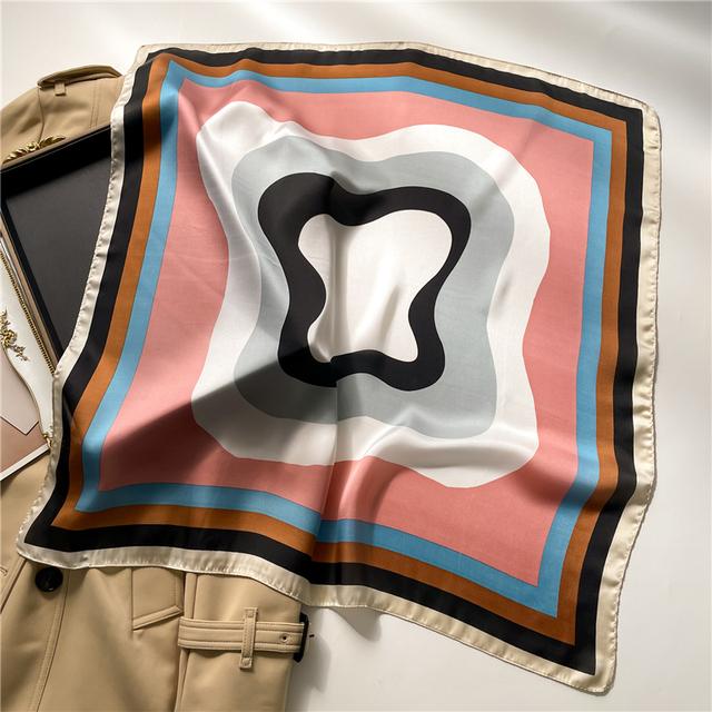 Шелковый квадратный шарф для женщин, шейный платок, женские повязки для волос, ленточная повязка на голову, роскошная шаль, атласный хиджаб, модные накидки, бандана