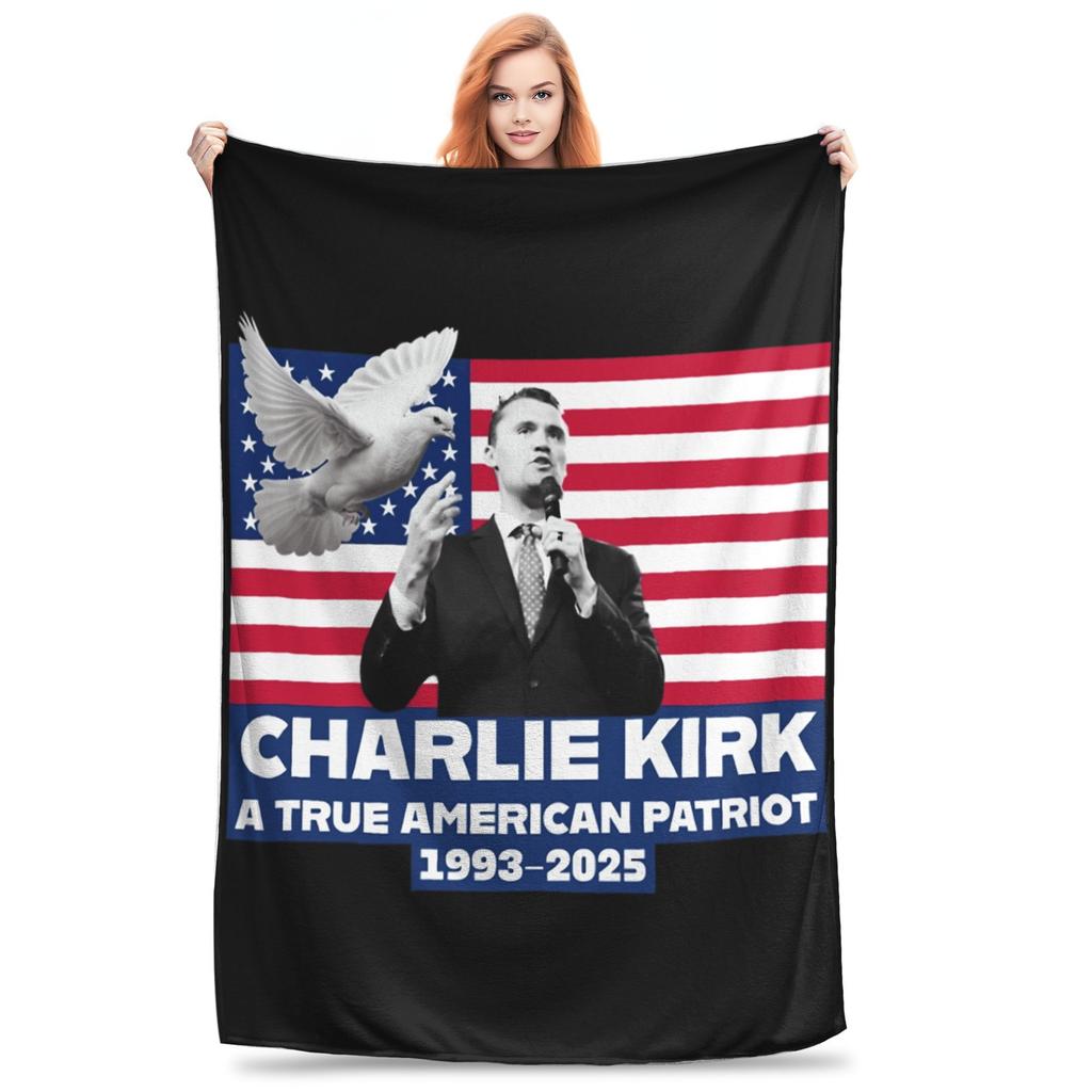 Charlie Kirk Shoot Blanket Quality Super Warm Bedding Throws Winter Girls Boys Couch Chair Fashion Bedspread