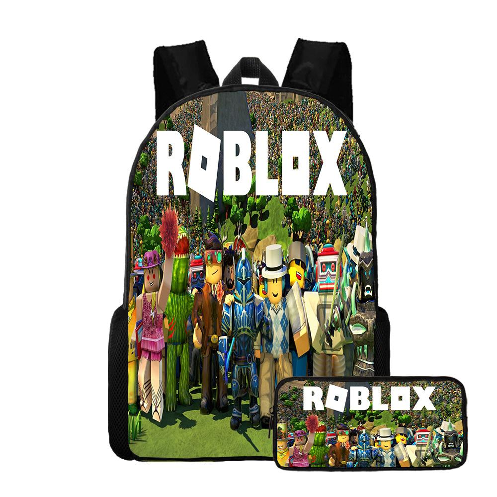 Двухсекционный набор Roblox, Школьная сумка для начальной и средней школы, Детский рюкзак, Рюкзак с мультяшным персонажем.
