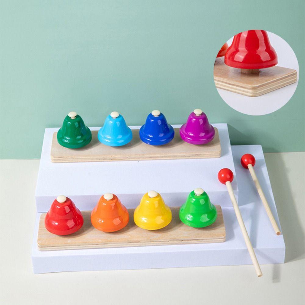 Montessori 8 Notes Music Bells Wooden Metal Bell Musical Learning Toy Intelligent Development