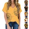 Женская футболка с коротким рукавом и цветочным принтом подсолнечника, топ
