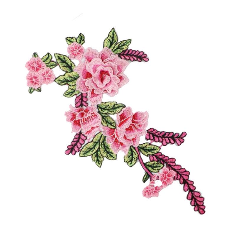 Мода Популярный Полиэстер 1PC Высокое Качество Вышивка Моды Шитье Нашивки DIY Аппликация Нашивки Одежды Аксессуары Цветок