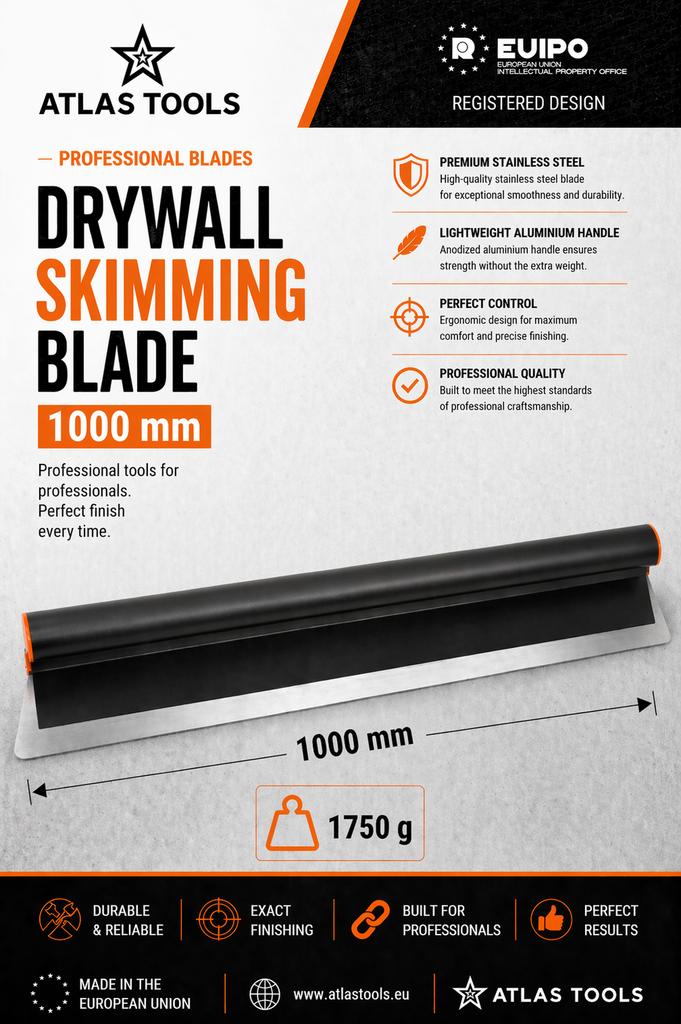Zestaw do gładzi szpachla 100cm + uchwyt + kij, komplet budowlany