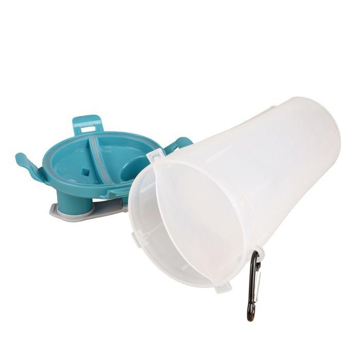 Tasse de voyage 2-en-1 - EDEN - Trinka - Compartiments eau & nourriture - 2 gamelles pliables TPR - Mousqueton