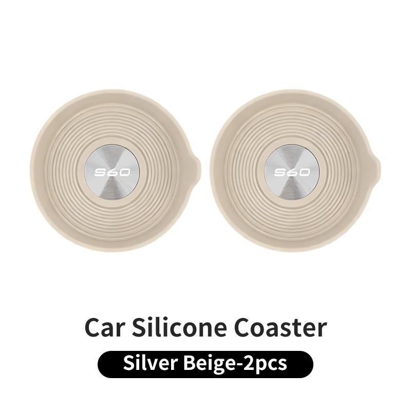 Waterproof Car Coaster Silicone Anti-slip Mat Interior Accessories For Volvo S60 XC60 XC90 S60 V40 V50 V60 XC40 V70 V90 S90
