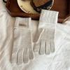 Women’s Soft Touch Full-Finger Gloves - Autumn Winter Warm Touchscreen Compatible Mittens, Hole Design for Hand Protection