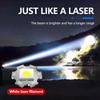 Home flashlight, strong light explosion, retractable flashlight, camping power outage emergency flashlight, laser portable flash