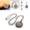 Retro Crystal Pendant Necklace With Mandala Design Brown Wax Rope Elegant Fashion Accessory For All Genders