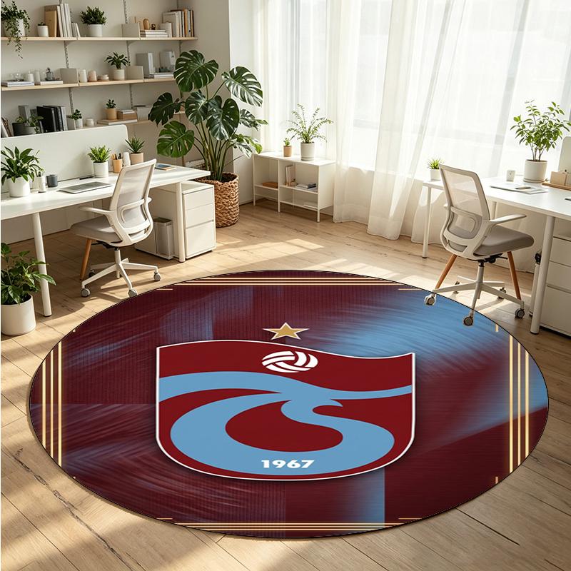 Trabzonspor FC Printed Round Crystal Velvet Rug Soft Non Slip Floor Carpet For Bedroom Holiday Gift