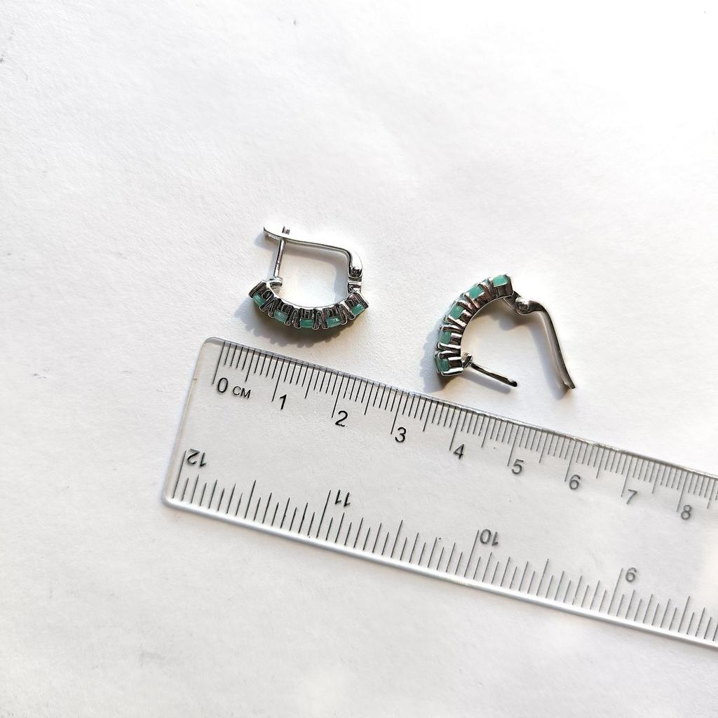 Серебряные серьги с натуральным изумрудом 2.5ct (2163558)