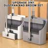Effortless Home Cleaning with 3 in 1 Design Long Handled Floor Brush and Dustpan Set for All Surfaces