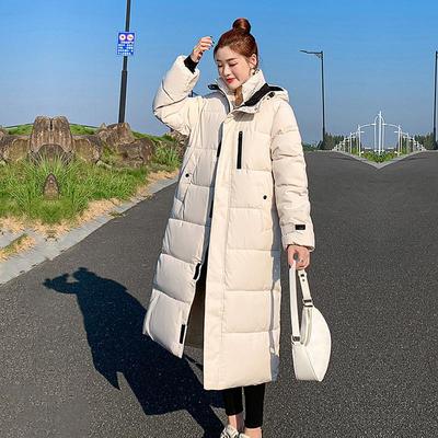 Осень-зима, утепленная женская теплая длинная парка, женская однотонная свободная куртка с капюшоном и большим карманом, верхняя одежда