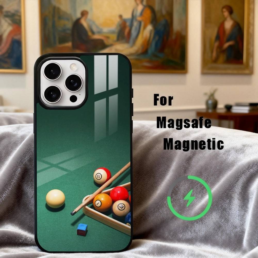 B-Billiards B-Ball S-Sports Phone Case For iPhone17,16,15,14,13,12,11 Plus,Pro Max Magnetic For Magsafe Wireless Charging