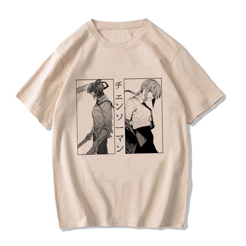 Chainsaw Unisex T Shirt Unisex Unisexga Cartoon Pochita Tshirt Japanese Anime Makima Harajuku Graphic Tees Clothing Tops Tshirt