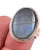Натуральный Лабрадорит Драгоценный Камень Ручной Работы Серебро 925 пробы Двухцветное Кольцо Р.6 P7m90