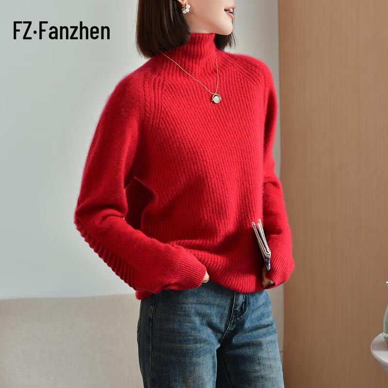 Женский свитер с высоким воротником Fanzhen из 100% шерсти