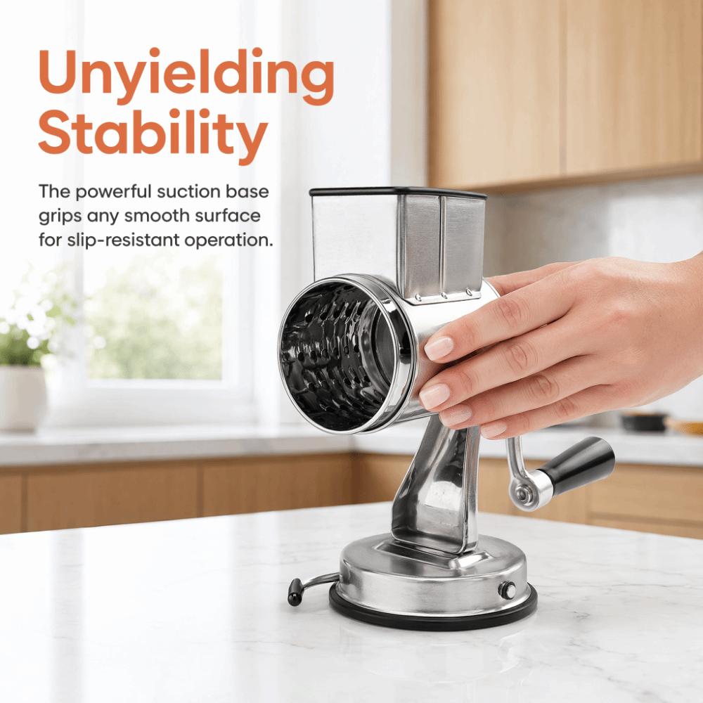 Stainless Steel Rotary Grater Suction Base Cheese Shredder Food Chopper Home Kitchen Restaurant