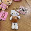 Новые стили Хелло Китти черный леопард Плюшевая игрушка Брелок Sanrio Мягкая игрушка Котенок Аниме Мягкие игрушки Подвеска Девочковый брелок для сумки