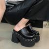 2024 New 11cm Super High Heel Platform Rivet Baotou Sandals In Large Sizes (34-42)